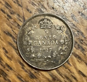 1917 Kanada 5 Cent kleine Silbermünze bewertet sehr schön - Bild 1 von 2