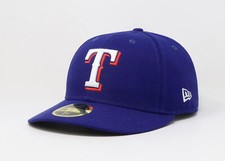 New Era 5950 Men Women Boys Hat Texas Rangers Low Profile Royal Blue Fitted Cap