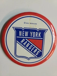 NEW YORK RANGERS NHL BUTTON. 3.5 INCH. - Picture 1 of 3