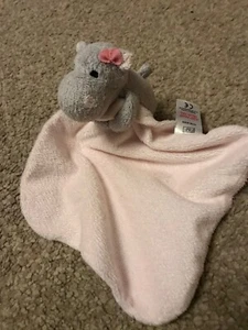 F&F  - Hippo Pink Bow Blankie - Baby - Comforter Cuddly Toy - Picture 1 of 3