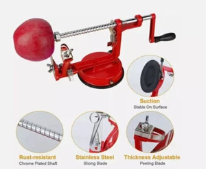 3 in 1 Apple Fruit Corer Slicer Peeler Slinky Machine Potato Cutter Kitchen Tool - Picture 1 of 11