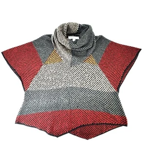 Curio New York Wool Blend Cowl-Neck Short-Sleeve Poncho Sweater Size Petite PL - Picture 1 of 12