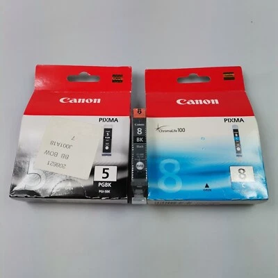 Canon PGI-5 Black + CLI-8 Cyan & Black. Genuine 3 Ink Cartridges - Image 1 of 3