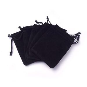 Velvet Gift Bags Black 5.5x7cm Rectangular Pouch Pack Of 10
