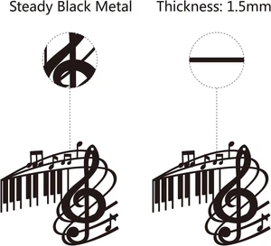 Metal Wall Art Music Note Decor Wall Hanging Plaques Ornaments Iron Wall Art ... - Picture 1 of 1