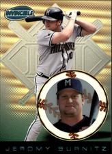1999 (BREWERS) Pacific Invincible Platinum Blue #80 Jeromy Burnitz /67