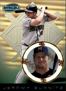 1999 (BREWERS) Pacific Invincible Platinum Blue #80 Jeromy Burnitz /67