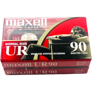 Cinta de casete de audio MAXELL sesgo normal UR90 - NUEVA Y SELLADA - LOTE DE 2 - Imagen 1 de 5