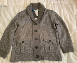 NEW TAGS JANIE AND JACK 2014 BOYS SIZE 4 GRAY CARDIGAN BUTTON DOWN W/COLLAR - Picture 1 of 12