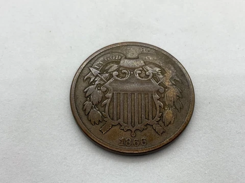 1866 US 2 Cent Coin Cover