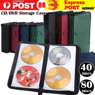 80/40 DVD CD DISC Holder Oxford Storage Case Folder Wallet Carry Bag Organizer - image 1 of 4