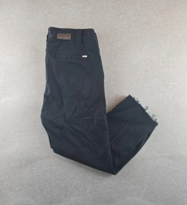 Pantalones Altamont Para Hombres 34 X 23 Negro Monopatín Pierna Recta Flexible Dobladillo Crudo Recortado Foto 1 de 4