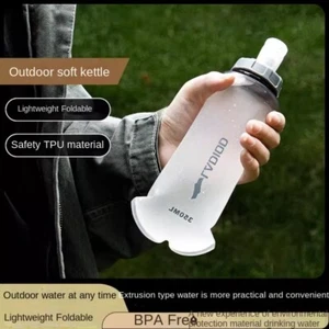 350ml TPU Folding Soft Flask Sports Water Bottle Camping For Running Cycling~ - Picture 1 of 15