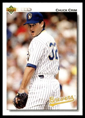 1992 Upper Deck #496 Chuck Crim Milwaukee Brewers - Image 1 of 2