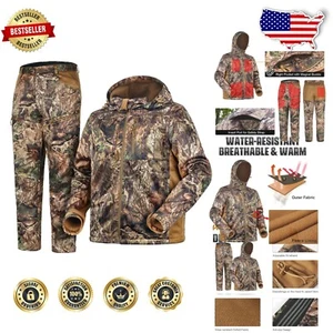 Men's Camouflage Hunting Outfit - Silent Fabric & Fleece Lining for Stealth - Picture 1 of 8