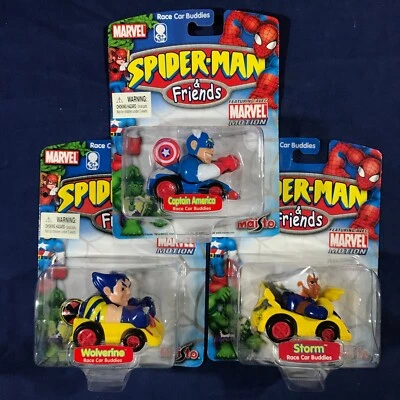 3 Spider-man & Friends RACE CAR BUDDIES - Captain America - STORM - Wolverine - Image 1 of 4
