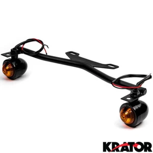 Black Driving Passing Lamp Spot Light Bar Bracket with Turn Signals Motorcycle - Picture 1 of 4