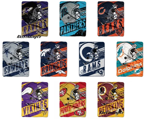 NFL Deep Slant Micro Super Plush Throw Roll Blanket 46" x 60" Cover