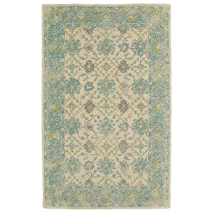 Alfombra Kaleen Rugs WTR06 alfombra de área resistente a la intemperie, verde azulado, 5'x7'6" - WTR06-91-576 Foto 1 de 1