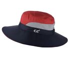 cc safari sun hat wide brim hat with ponytail hole Color Navy/red