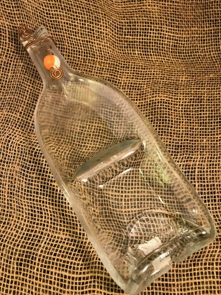 Spoon Rest Dish/Tray Upcycled Glass Bottle Handcrafted Tableware - Image 1 of 1