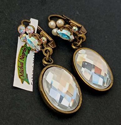 Michal Negrin серьги прозрачный кристалл AB заявление подвеской шикарный невеста белый - Изображение 1 из 4