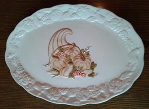 Large INT Cornucopia Ceramic Serving/Turkey Platter - 18 x 13 - Picture 1 of 7