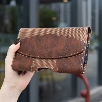 For Google Horizontal Leather Cell Pouch Holster Holder Belt Clip Cover Case - Image 1 of 4