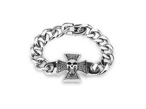 Impressive Biker Bracelet Crane Stainless Steel 316L Large Skull Steel Bracelet - Picture 1 of 1