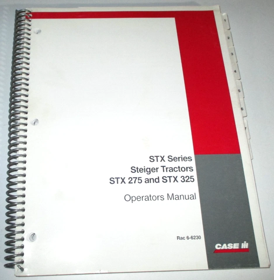 Case IH Steiger STX275 STX325 Tractor Operators Manual 6-6230 4-00 CIH ORIGINAL! - Image 1 of 4