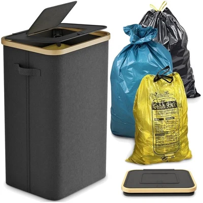 Gelber Sack Ständer Müllsystem Mülleimer Müllsackhalter 70L 120L schwarz - Bild 1 von 4