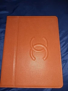 Chanel CC Orange Leather iPad 2 Tablet Case - Afbeelding 1 van 4