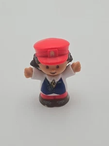Zug Schaffner Ingenieur Mädchen roter Hut Dame Arbeiter Fisher Price Little People - Bild 1 von 3