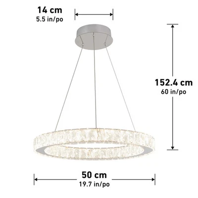 Lámpara Colgante LED Integrada Artika Regulable Moderna Vidrio Cristal Cromo Foto 1 de 4