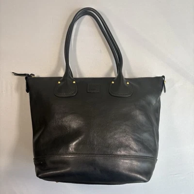 Dooney & Bourke Women’s Florentine Tulip Tote Shopper Bag Leather Black Pockets - Image 1 of 4