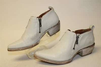 Frye Sacha Shootie Womens 6.5 B Leather Pointed Toe Double Zip Shoes 70299 WHT - Image 1 of 4