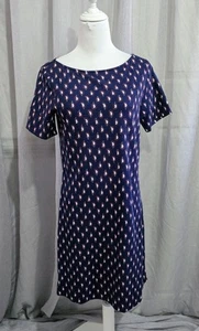 Boden Petite Dress s.8P Darcey Jersey Navy Cherry Red Paisley Cotton NWT - Picture 1 of 8