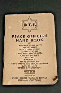 PEACE OFFICERS HAND BOOK CALIFORNIA Laws Rules NARCOTICS Juveniles Traffic 1955 - Imagen 1 de 5