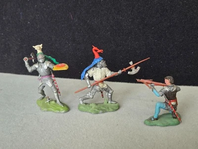 Britains Swoppet Knights set of Three on foot RARE Color Variation All original - Image 1 of 2