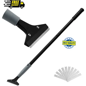 Heavy Duty 4-Inch Razor Blade Floor Scraper, 45 Inch Long-Handle, Cleaning Glass - Picture 1 of 6