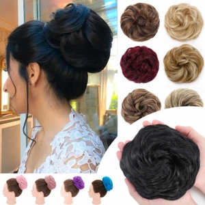 Scrunchie Hair Real as Human Natural Curly Messy Bun Hairpiece Updo Extension US - Picture 1 of 45