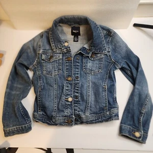 Gap Kids Jean Jacket Girls Size Small Snap Button Up Long Sleeve Blue Denim - Picture 1 of 5