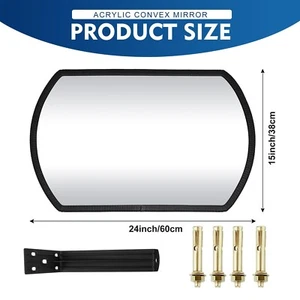 Indoor Acrylic Convex Security Mirror w/ Protective Film 24" x 15" - Picture 1 of 4