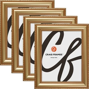 Victoria, 1.375" Ornate Gold Picture Frame, Common Sizes, 4x5 - 24x36, 4-Pack - Picture 1 of 9