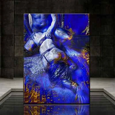 Abstract Art Sexy Couple Love Canvas Painting Canvas Poster Prints Canvas Mural - Image 1 of 2