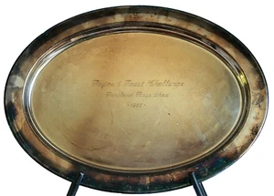 Portland Rose Show Trophy * 1966 Silverplate Oval Tray * Payne & Faust Challenge - Picture 1 of 7
