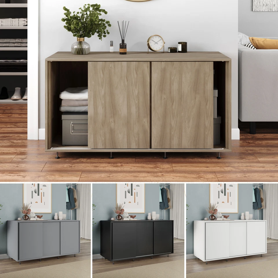 Skagen 3-Door Sliding Wardrobe Chest Cabinet Closet Storage Cupboard Organiser - Image 1 of 2