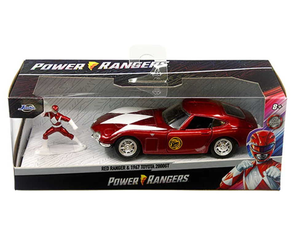 JADA 1:32 1967 TOYOTA 2000GT POWER RANGERS CARRO com BONECO RANGER VERMELHO 33074-6E - Imagem 1 de 1