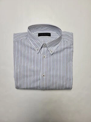 WALKER BROTHERS Large White Blue Striped Long Sleeve Men's Shirt NWT Italy Made  - Image 1 of 4