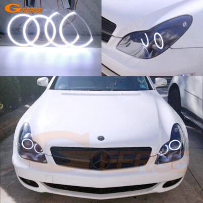 For MERCEDES BENZ CLS W219 C219 Ultra bright COB Led Angel Eyes Kit Halo Rings - Image 1 of 4